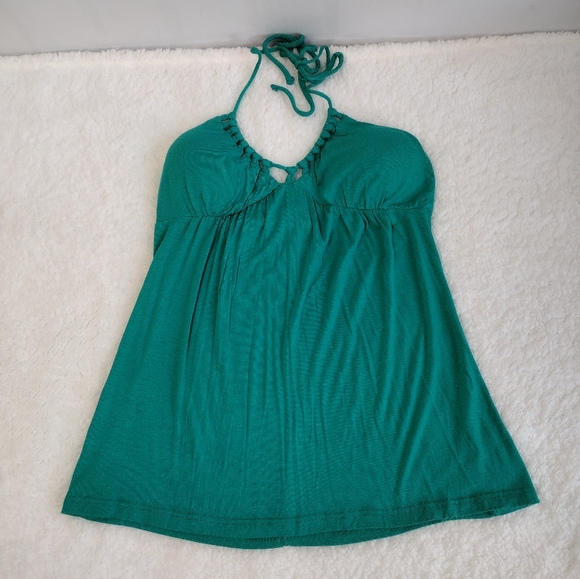 De Colores Halter Tie Back Top Green Emerald Size S - Picture 9 of 10